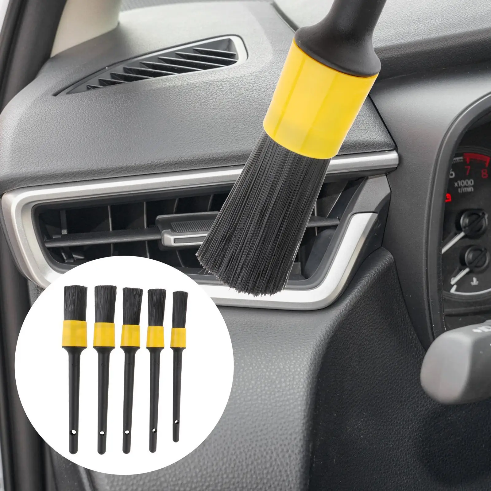 5 Pieces Auto Car Detailing Brush Set for Cleaning Interior Air Vent