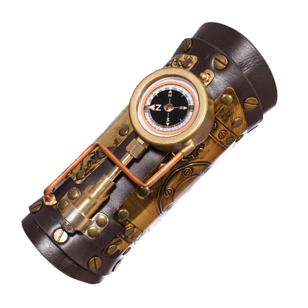 Steampunk Arm Sleeve with Compass Props Gothic Durable Armor Gear for Cosplay Role Playing Wedding Theme Party Masquerade