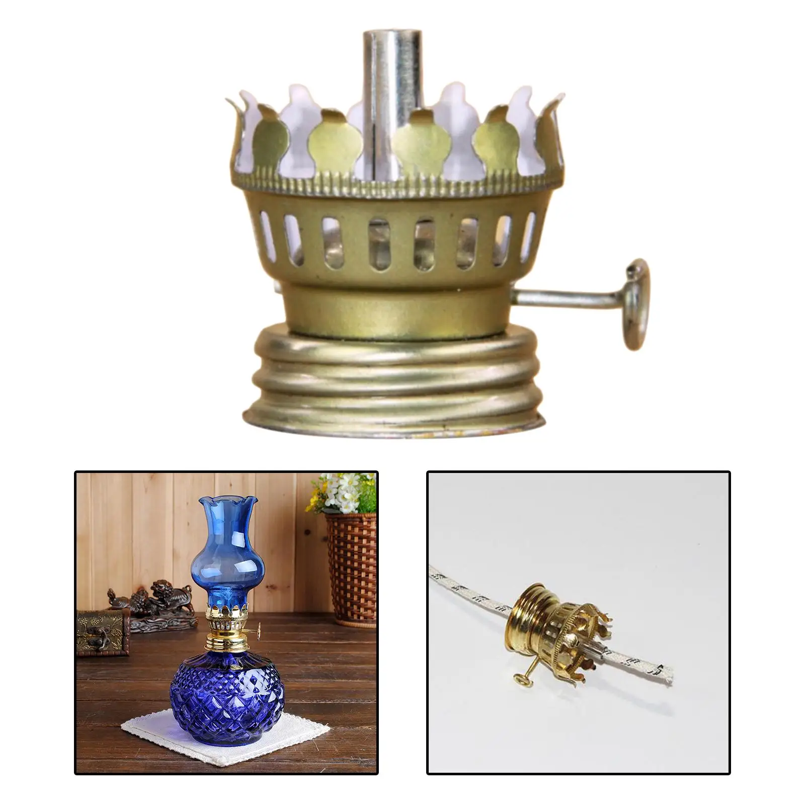 Oil Lamp Replacement Burner Vintage Style Oil Lamps Burner Adjustable Indoor Parts Oil Lamp Holder for Retro Oil Lamp