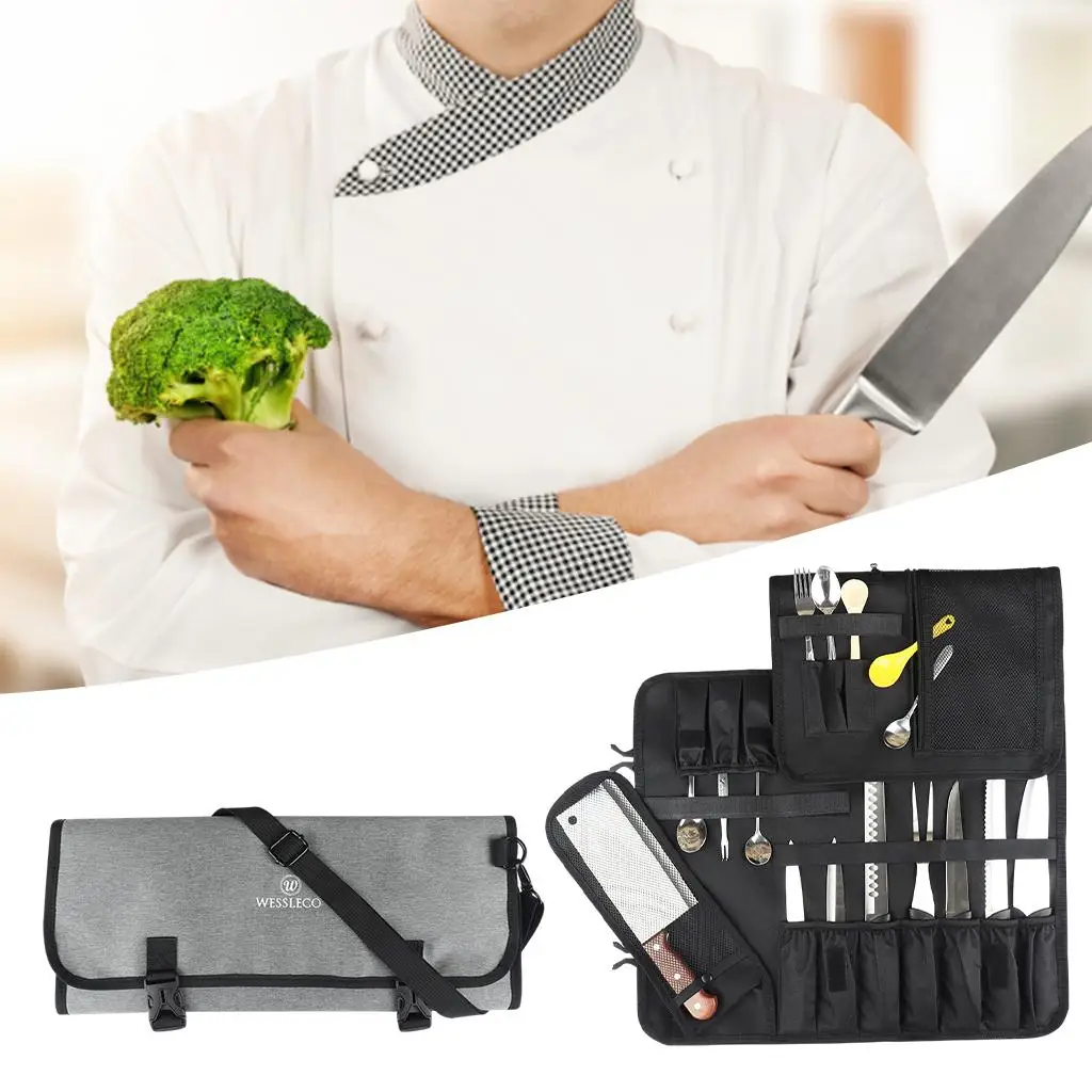 Chef Roll Bag Portable Adjustable Straps Storage Bag for Meat
