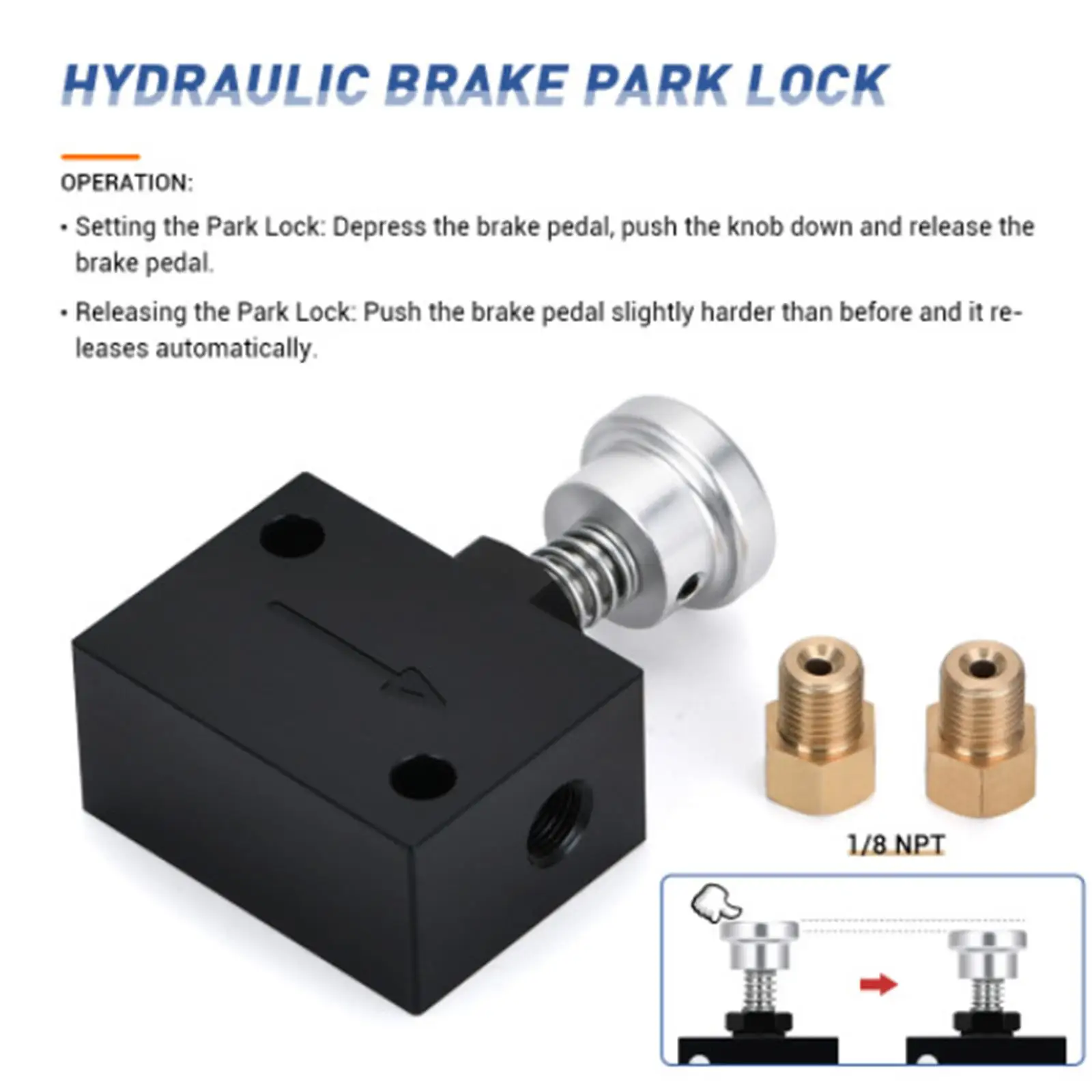 Brake Lock Hydraulic Brake Park Lock Automotive Manual Brake Line Lock Alumunum 1/8