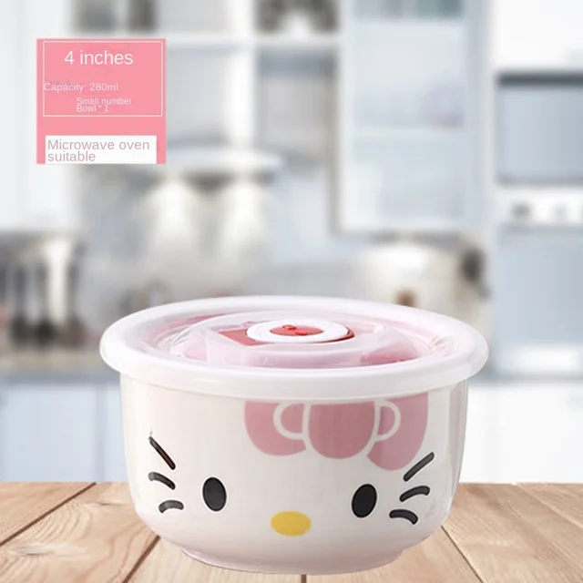 4Pcs Sanrio Hello Kitty Food Storage Container Box with Lid Kitchen Fruit  Meat Pickle Sealed Fresh-keeping Box Reusable Crisper - AliExpress