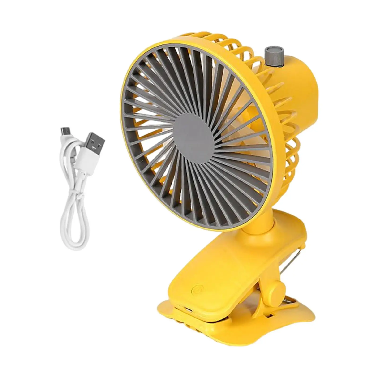 Clip On Fan Rechargeable 3 Speeds Quiet 90° Auto Oscillating Fan USB Desk Fan Personal Cooling Fan for Dorm Home Travel