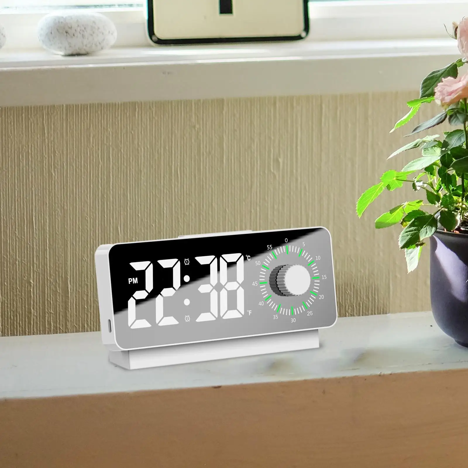 Digital Alarm Clock Modern Large Display LED Clock for Bedroom