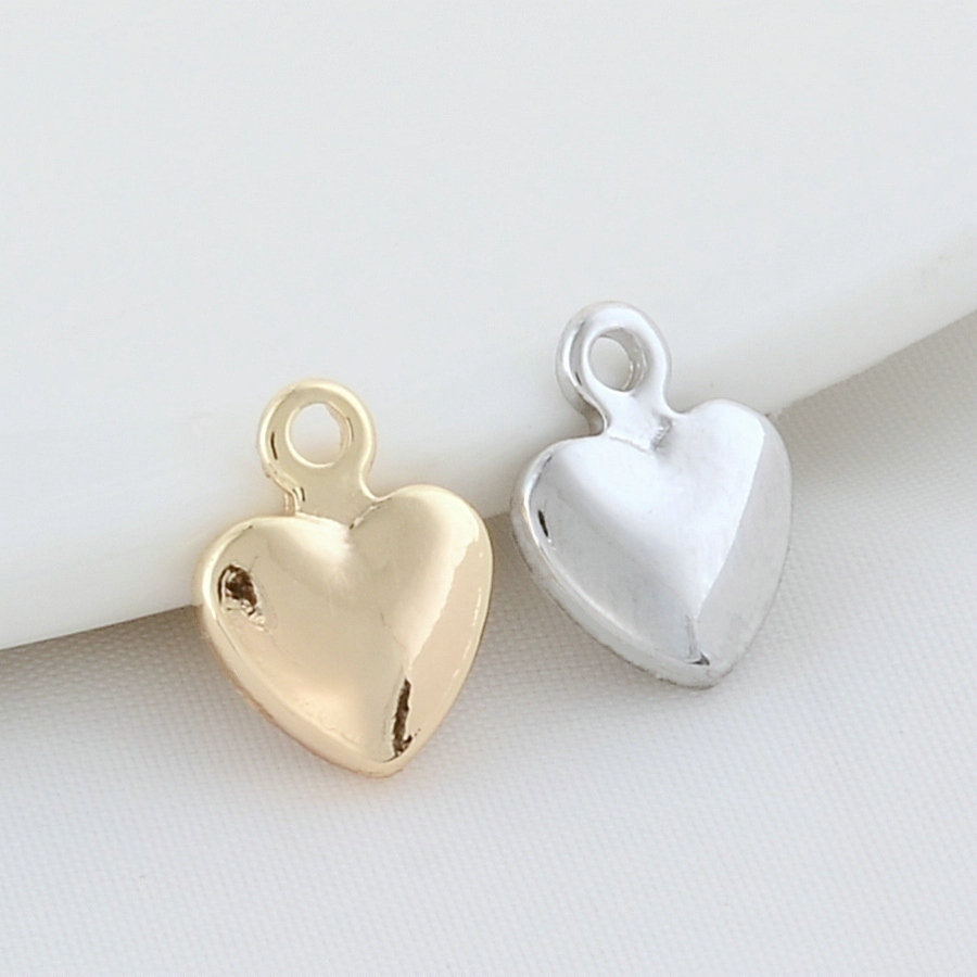 20pcs 8.5*11,5mm 14 Karat Gold Farbe Messing herzförmige Charms Anhänger Schmuck herstellung liefert DIY Armband Ergebnisse Zubehör – Detail 1