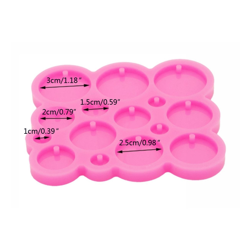 Shiny Round Circle Silicone Keychain Mold Many Circles Tiny Resin Epoxy Mold for DIY Earrings Craft 5 /3.3/2.3/1.7/1.2cm