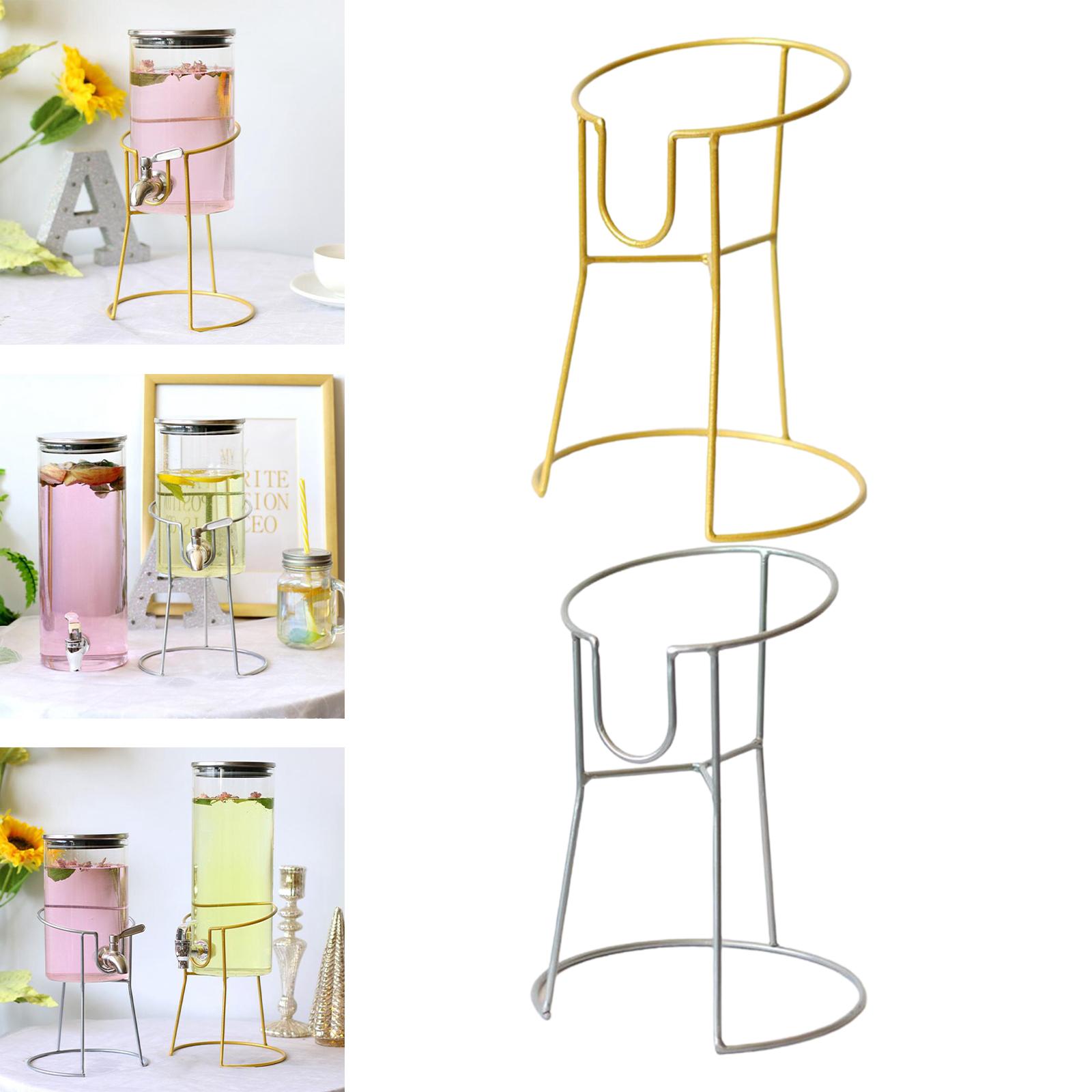 Iron Drink Dispenser Stand 4.7inch Dia. Lemonade Containers Glass Jar Stand Round for Weddings