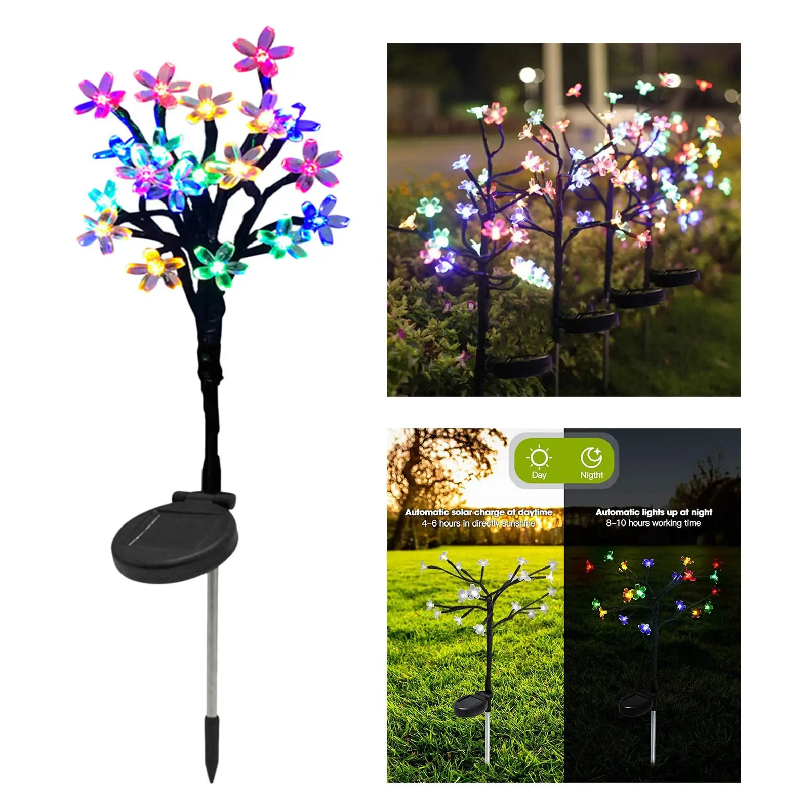 Waterproof Outdoor  Stake Lights, Solar Flower Lights,  for Garden, Solar Peach 