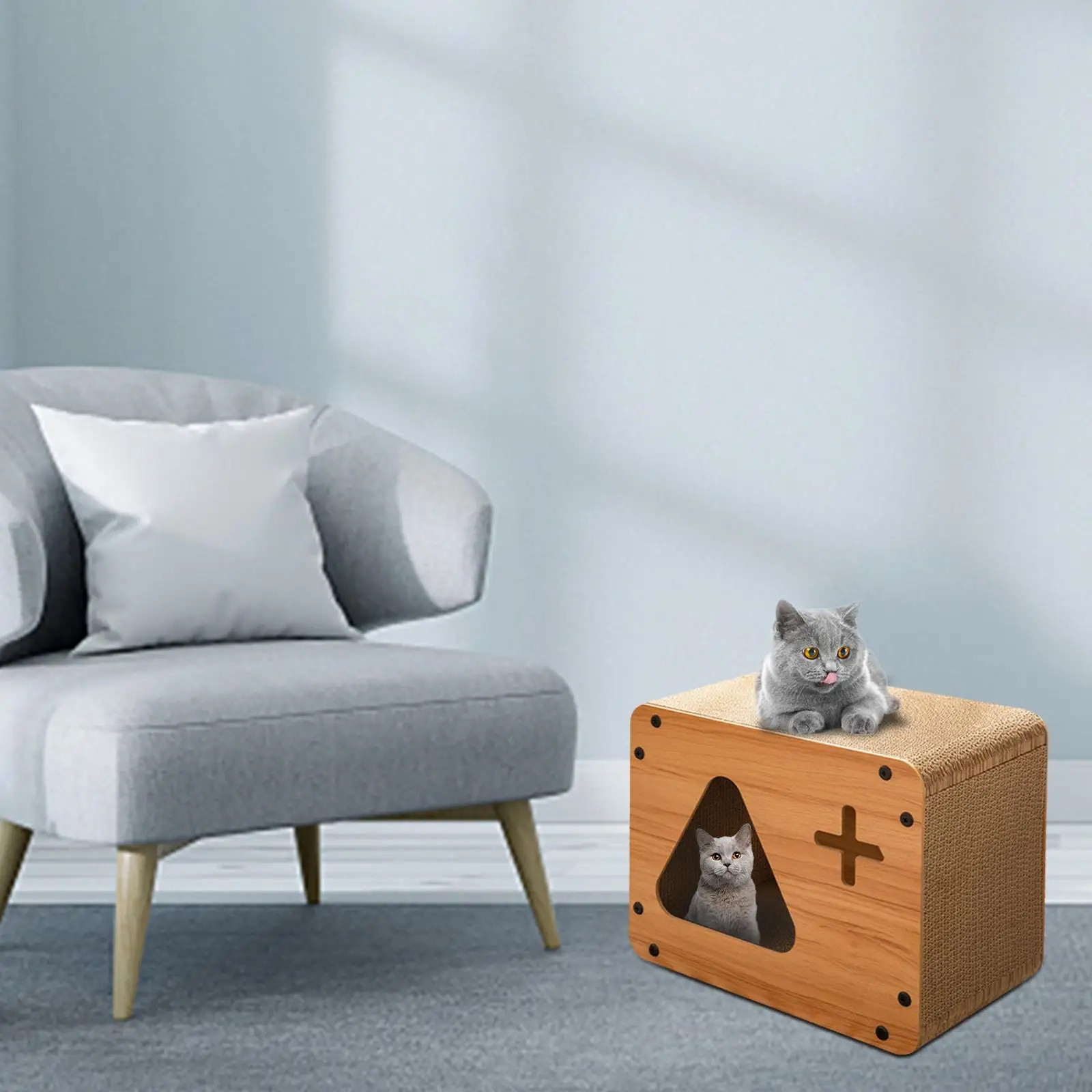 Cat Scratching Cardboard House Out Scratch Protective Sofa Claws Care Furniture Protection Playhouse for Kittens Small Cats