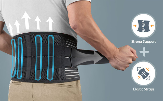 BERTER Soporte lumbar para aliviar el dolor de espalda baja y ciática para  hombres y mujeres, cinturón de soporte lumbar ajustable transpirable para