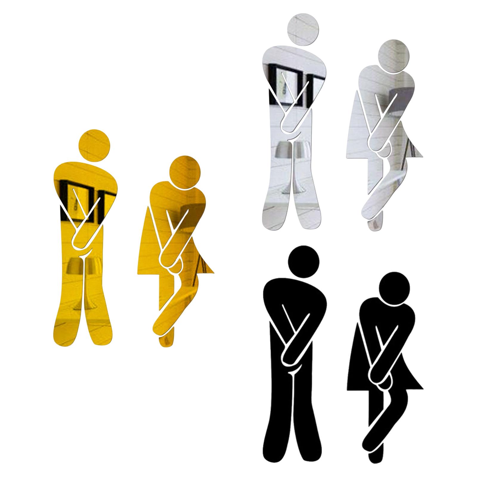 Men's & Women's Restroom Signs 1Pair Pictogram Identification Acrylic Toilet Door Sign Bathroom Door Signage for Restaurant Bar