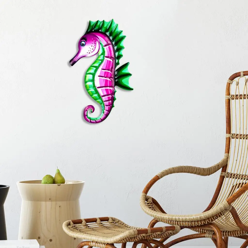 Metal Seahorse Wall Art Decor Hanging for Home Bedroom Garden Fence Fence