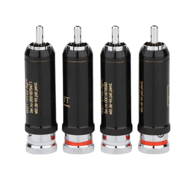 4pcs WBT-0102 RCA Plug Rhodium Plated Self-locking Welding RCA Plug  Connector HiFi Audio Signal Cable RCA Plug - AliExpress