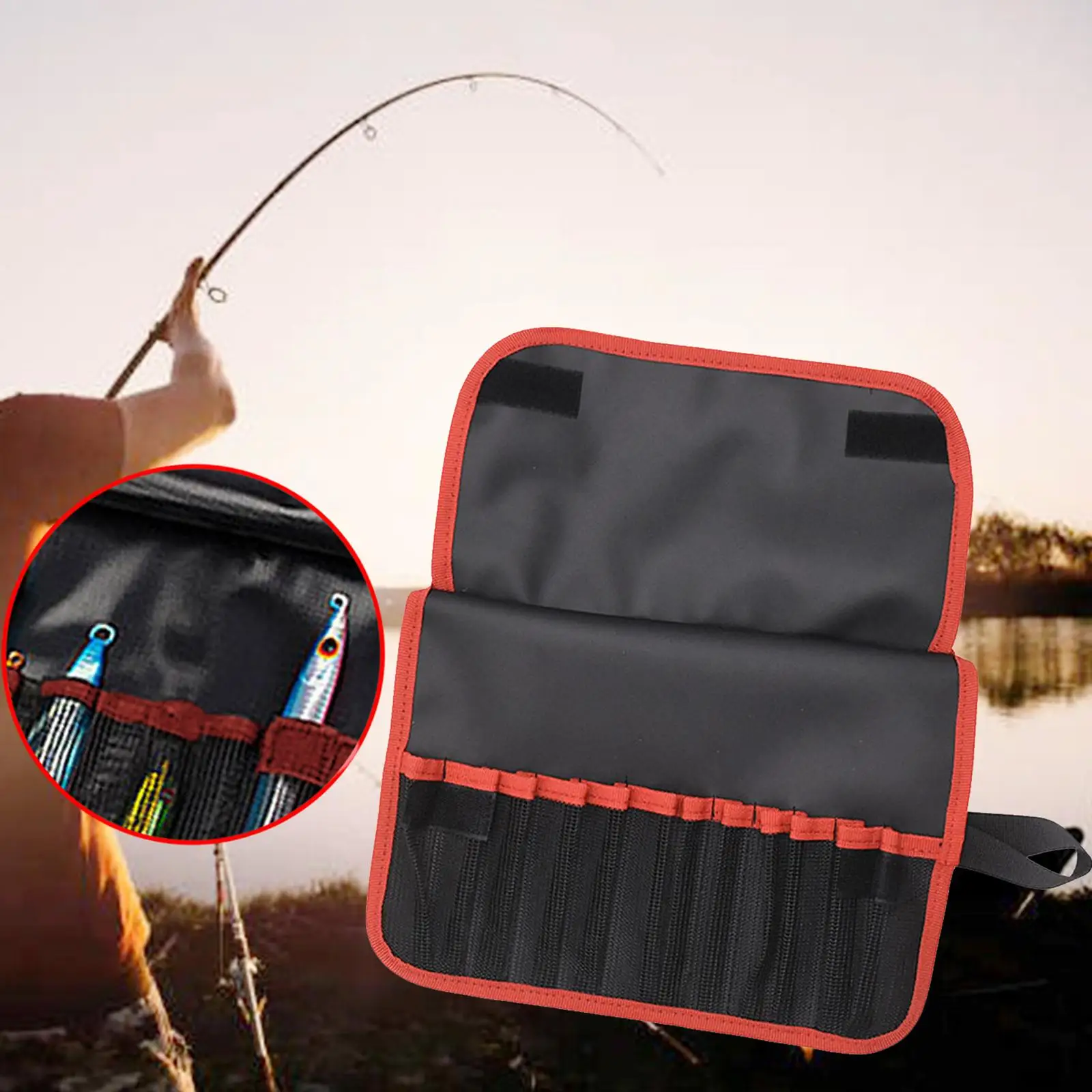 Fishing Bait Storage Bag Rollable Lure Jigs Pouch Repair Organiser Tackle Carry Case