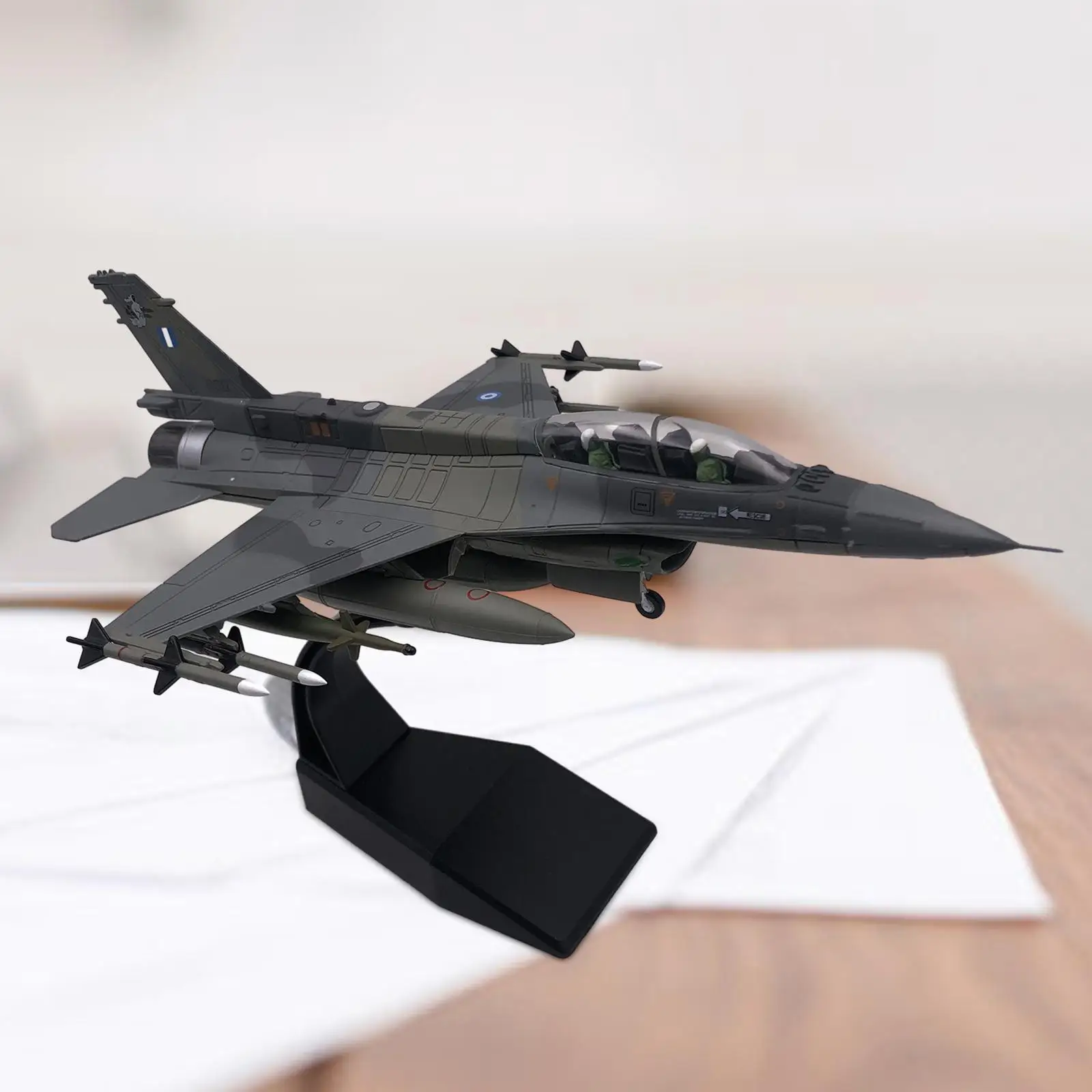 1:72 F16 Diecast Fighter Model Retro Plane Model for Cafe Bookshelf Bar