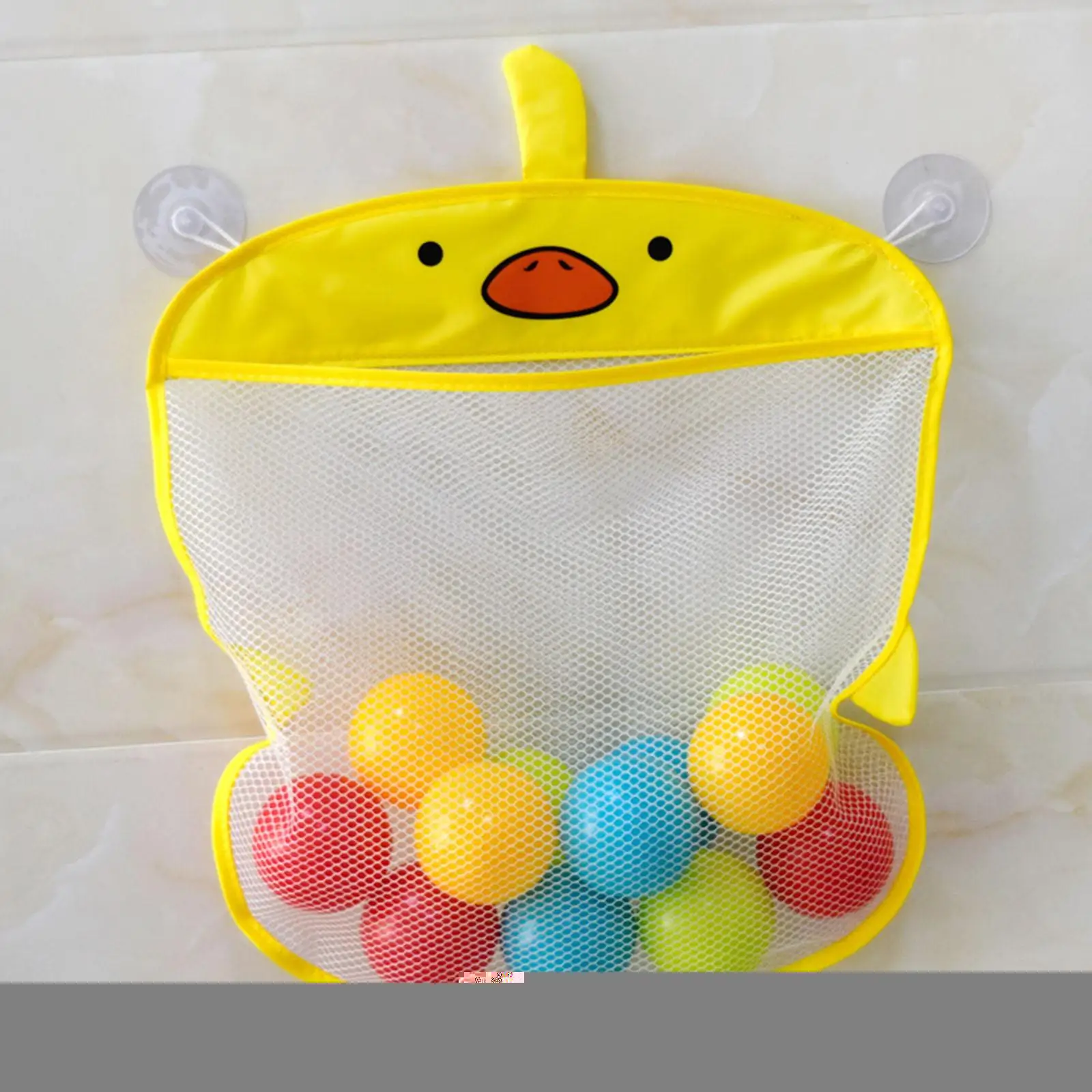 Hanging Bath Toy Storage Mesh Bag Mesh Beach Bag with Suction Cups Quick Drying Toy Organizer Mesh Bag for Toddlers Boys Girls