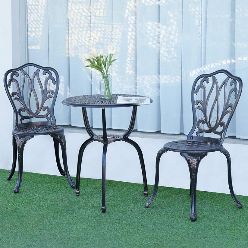 Title 1, 3-Piece Patio Bistro Furniture Set Cast-Aluminu...