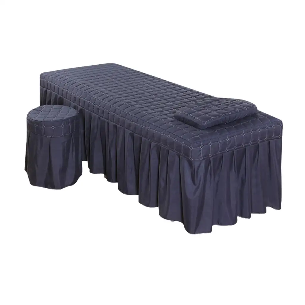 Massage Table Sheet Set - Soft Facial Bed Cover - Includes Flat and Fitted Sheets with Face Cradle Cover