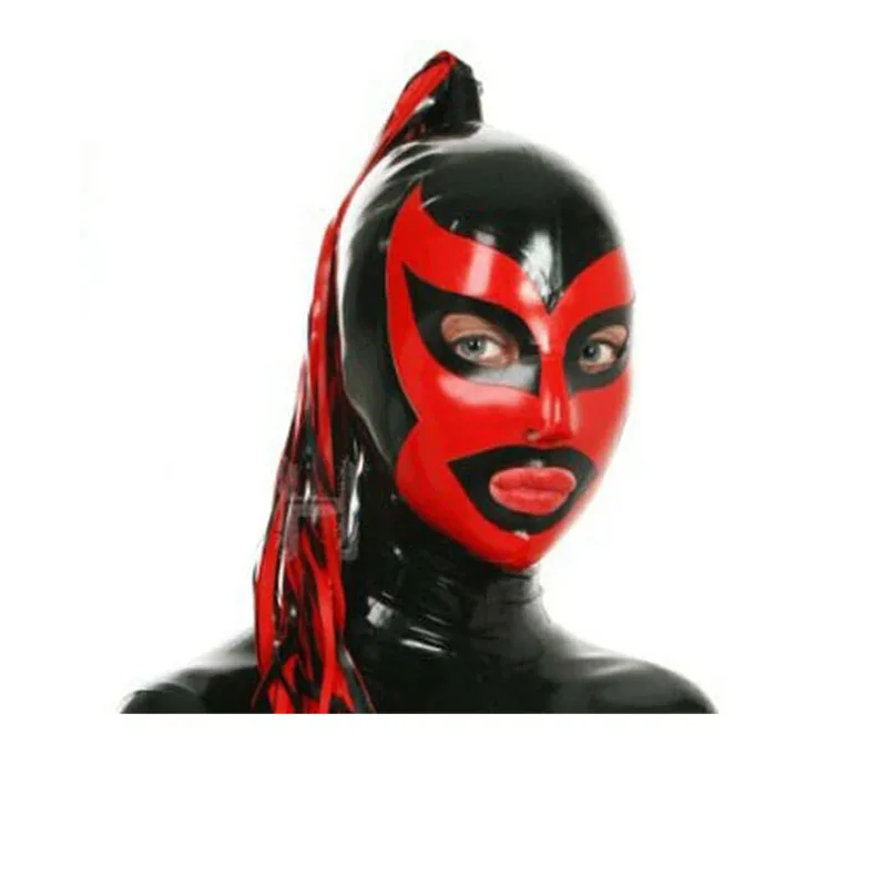 Лидер продаж, латексная маска на молнии сзади с капюшоном, черная и Красная  резиновая маска для косплея, костюмы на Хэллоуин для мужчин, женщин и  мужчин | AliExpress