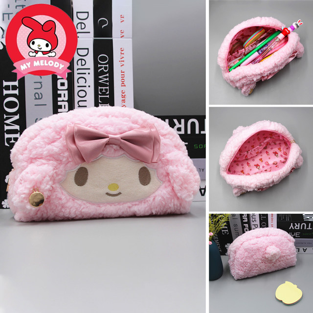 My Melody Plush Pencil Case Stationery Box Girl Cute High Capacity Kawaii  Portable Cosmetic Bag Storage Bag School Supplies Gift - AliExpress