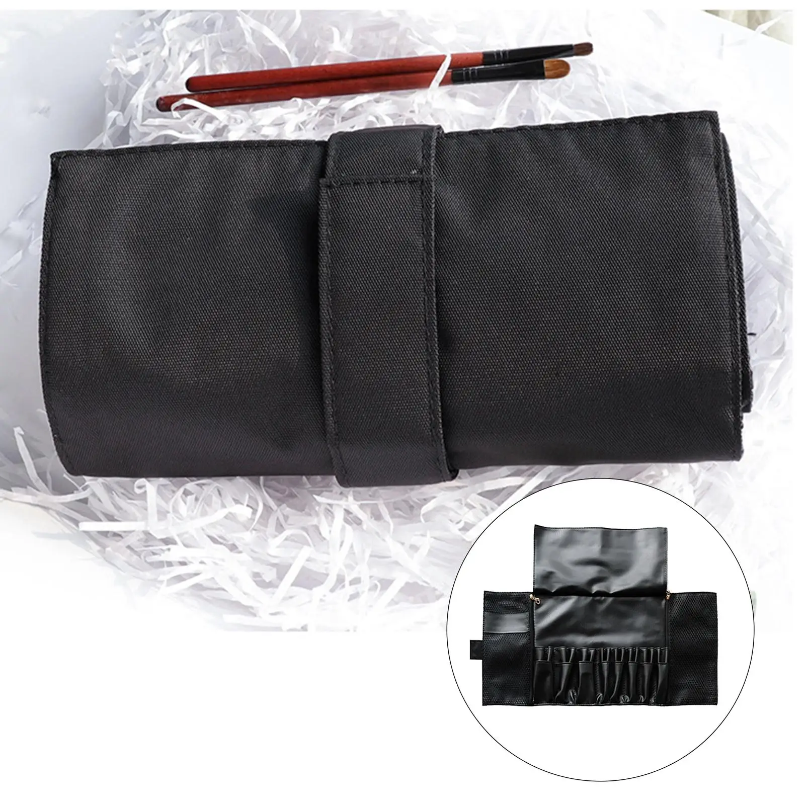  Organizer ,24 Pockets, Rolling Case, PU Leather  Portable Professional Holder for Fashion  (Without Brush)