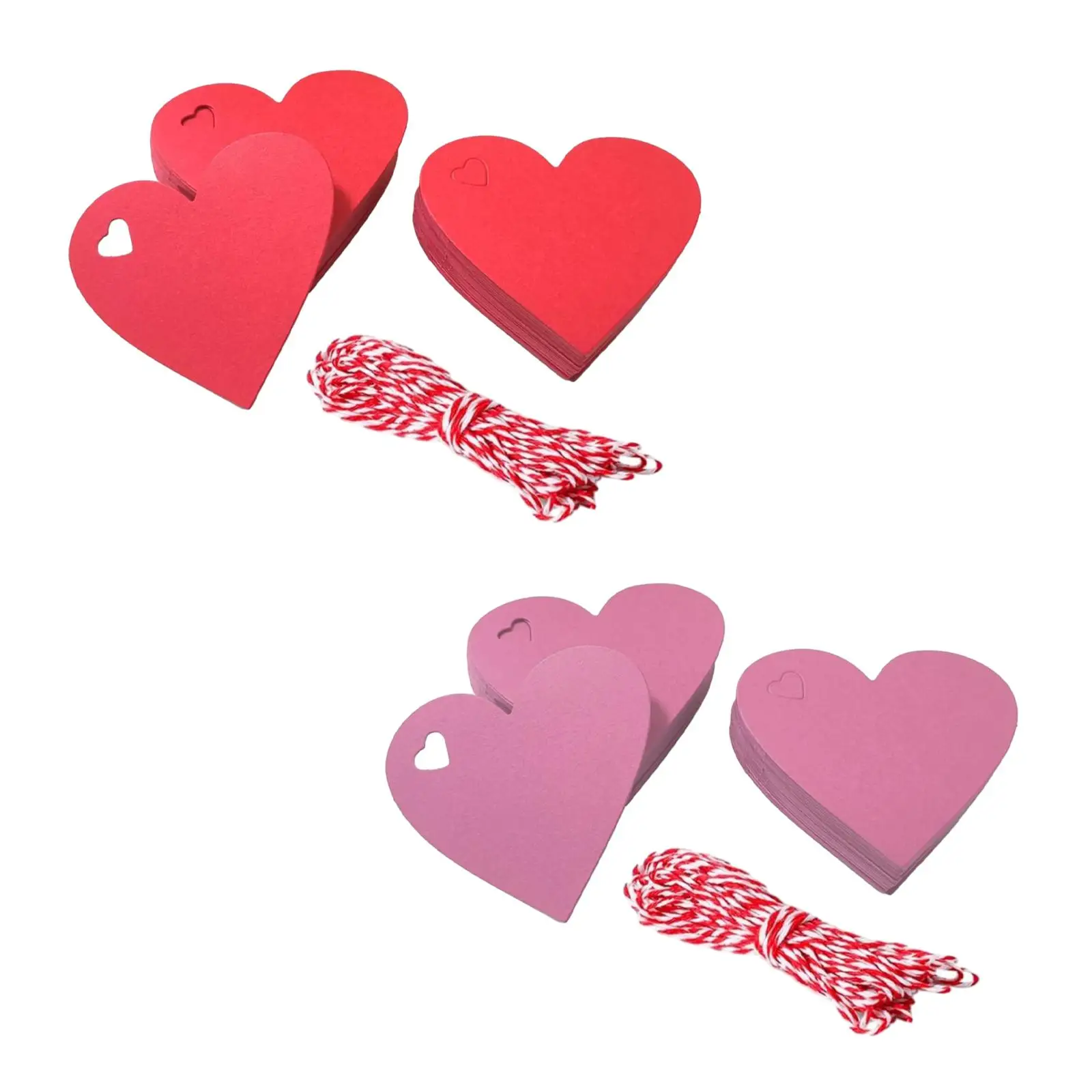 100 Pieces Valentines Day Heart Tags for Mother`s Day Embellishment Wedding