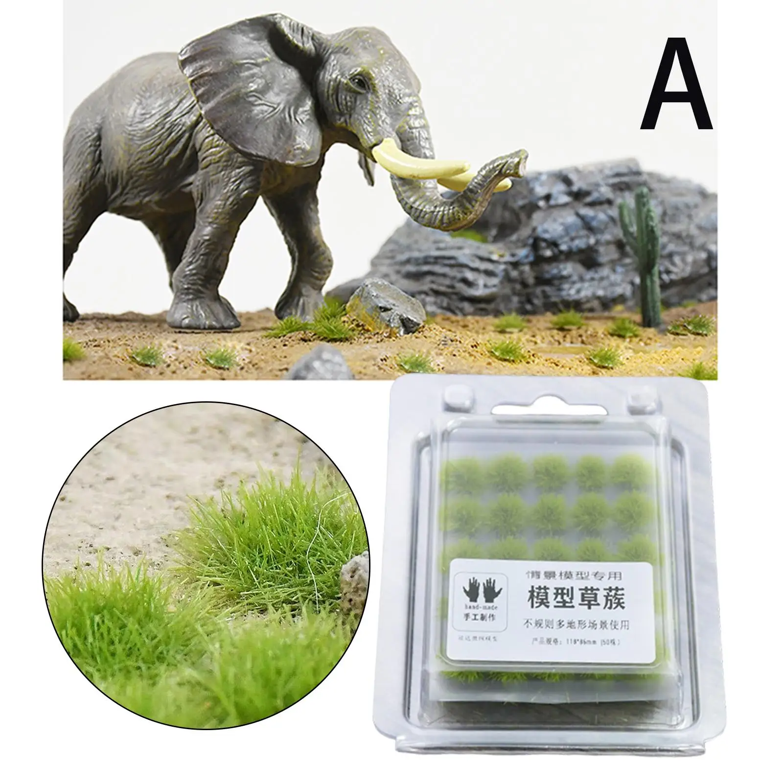 50 Pcs/Box Simulation Grass Bush Plant Scene Decor Handmade Miniature Model