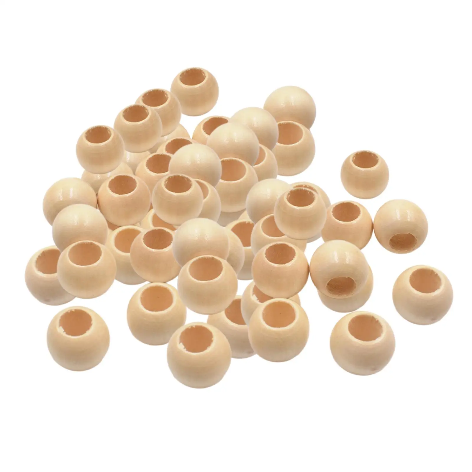 100x Wood Beads Craft Handmade Supplies 2cm Balls Round Beads Loose Beads for Jewelry Making Pendants Party Farmhouse Decoration
