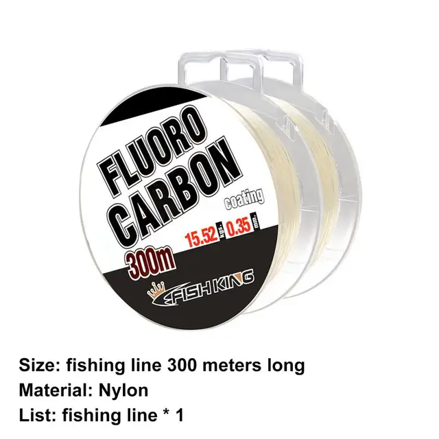 Sedal de pesca de fluorocarbono de 300 m, 0,3 – 0,5 mm, transparente,  multiusos, línea de pesca, sedal de pesca, sedal de fibra de carbono