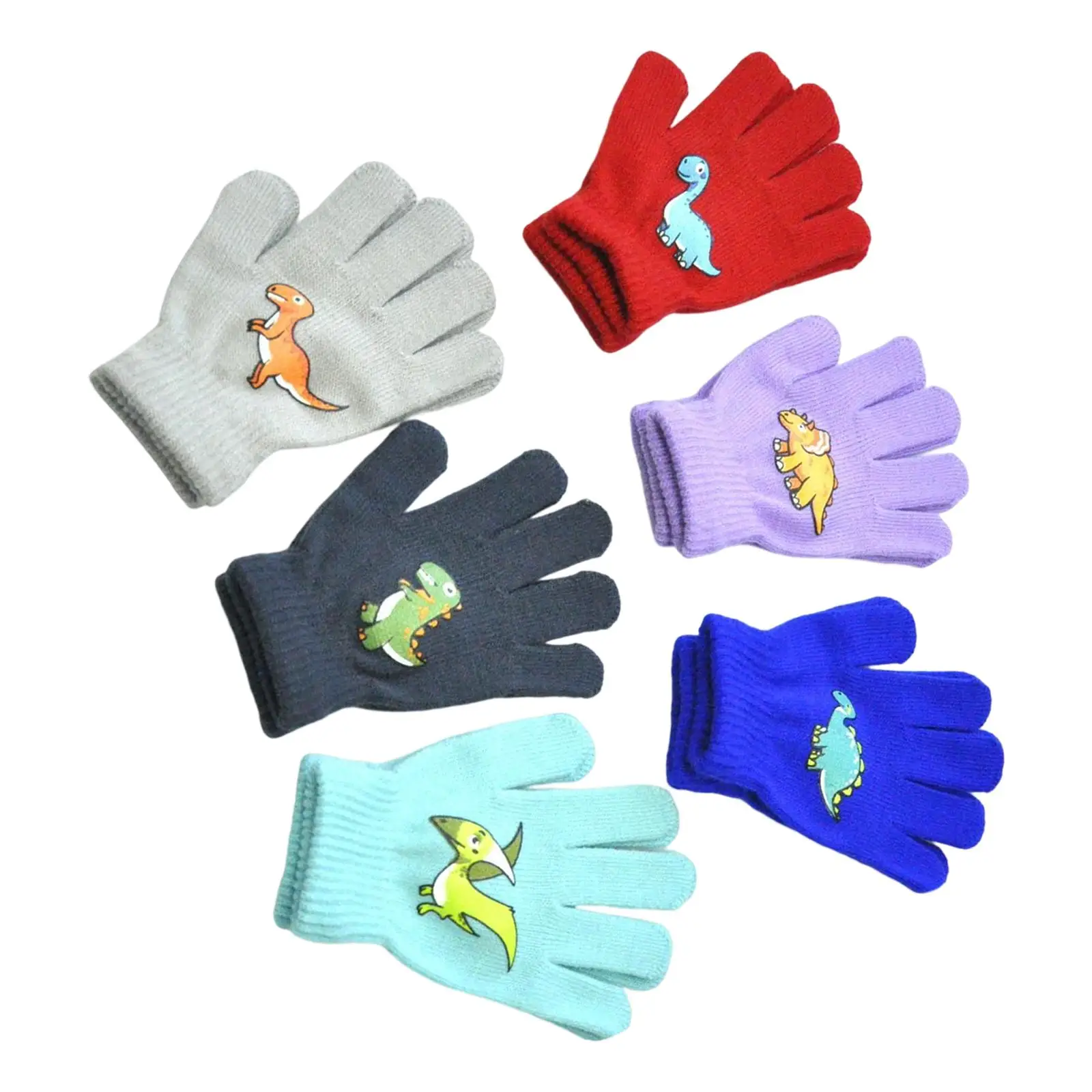 Kids Winter Gloves Stretch Full Finger Mittens Warm Winter Knit Gloves Washable Child Girls Boys Supplies Toddlers Cycling