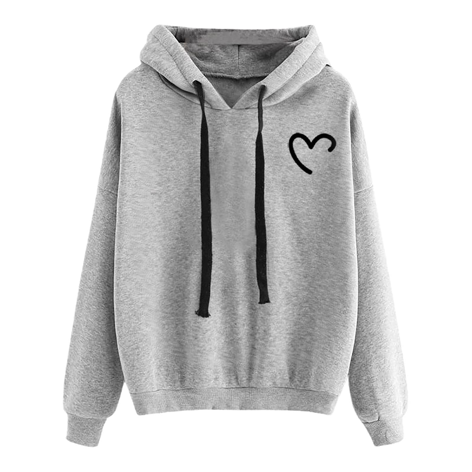 Hoodie gráfico de mangas compridas feminino, camisolas