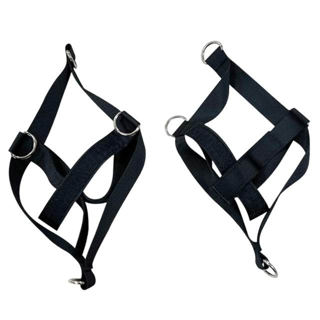 2x Nylon Foot Strap with 4 connecting Points Gym Machine Attachment Multipurpose Pull Belt for Pilates Bodybuilding Fitness