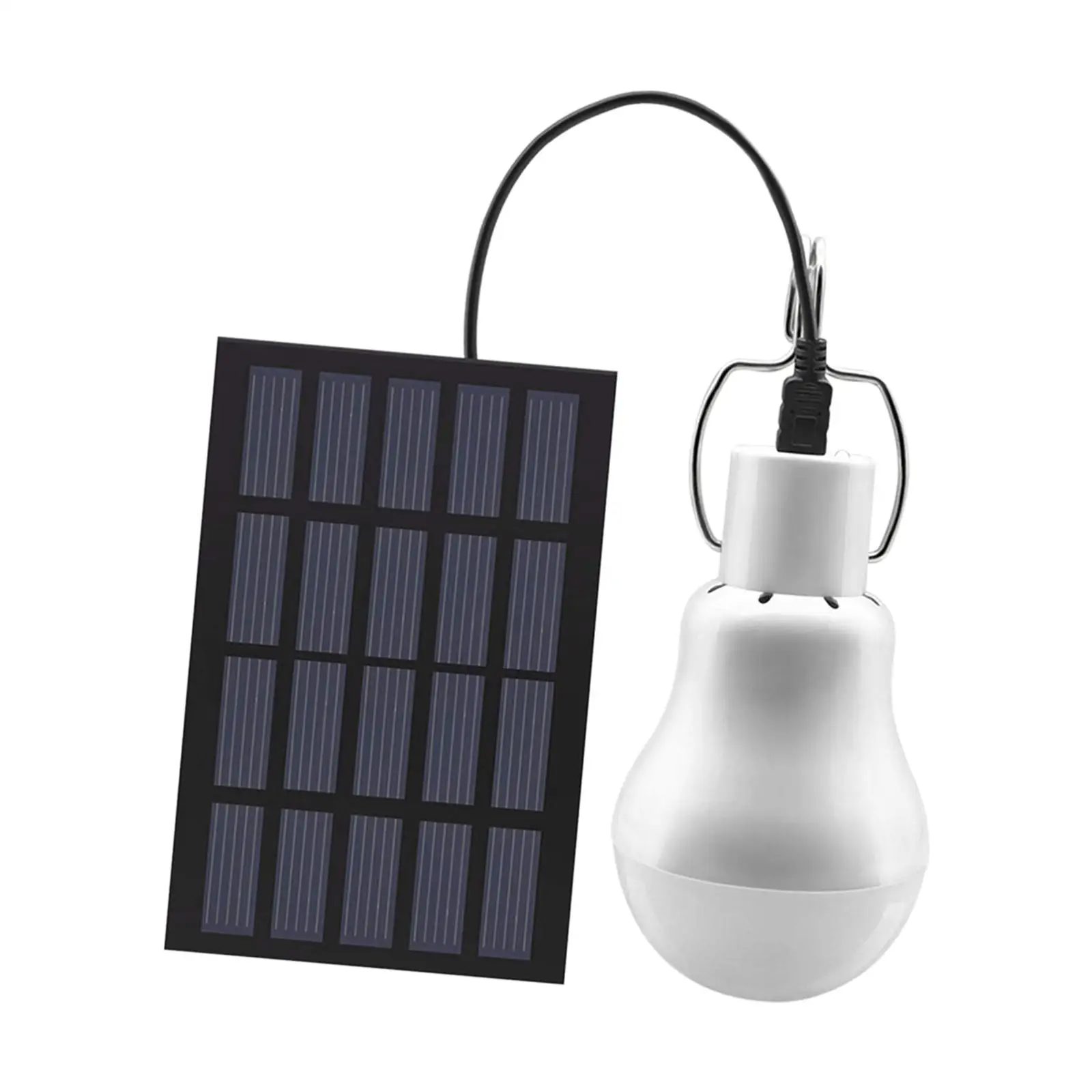 Portable LED Bulb Light Camping Solar Powered Panel Garden Hanging Lamp Lighting for Indoor Outdoor Yard Backpacking Lamp