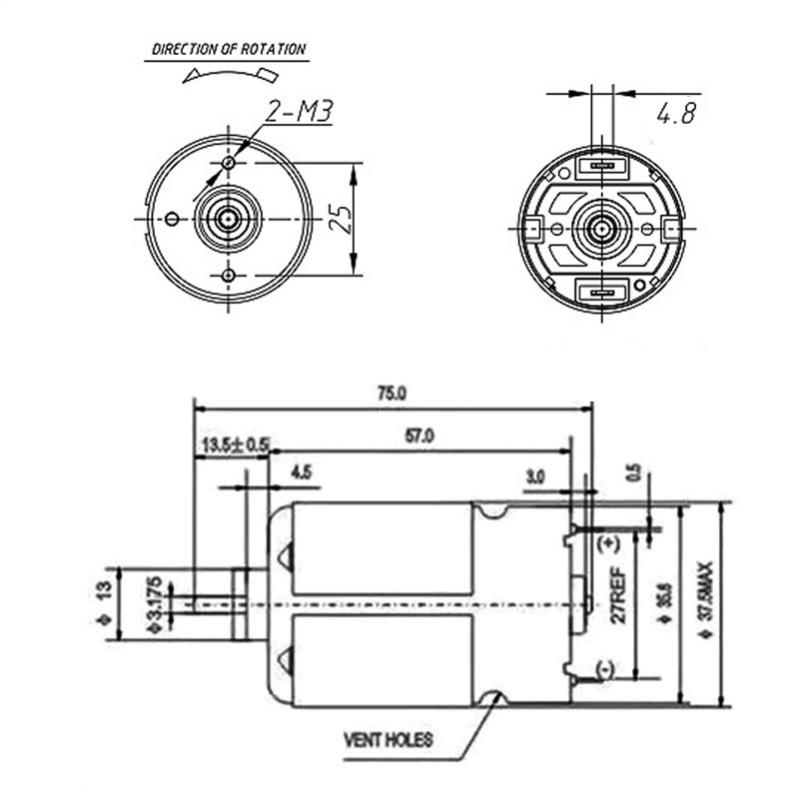 Engrenagem de 14 Dentes, Micro Motor 550,