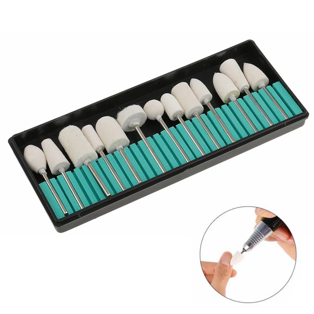 13pcs Electric Nail Wool Tile Polishing Grinding Head Replacement