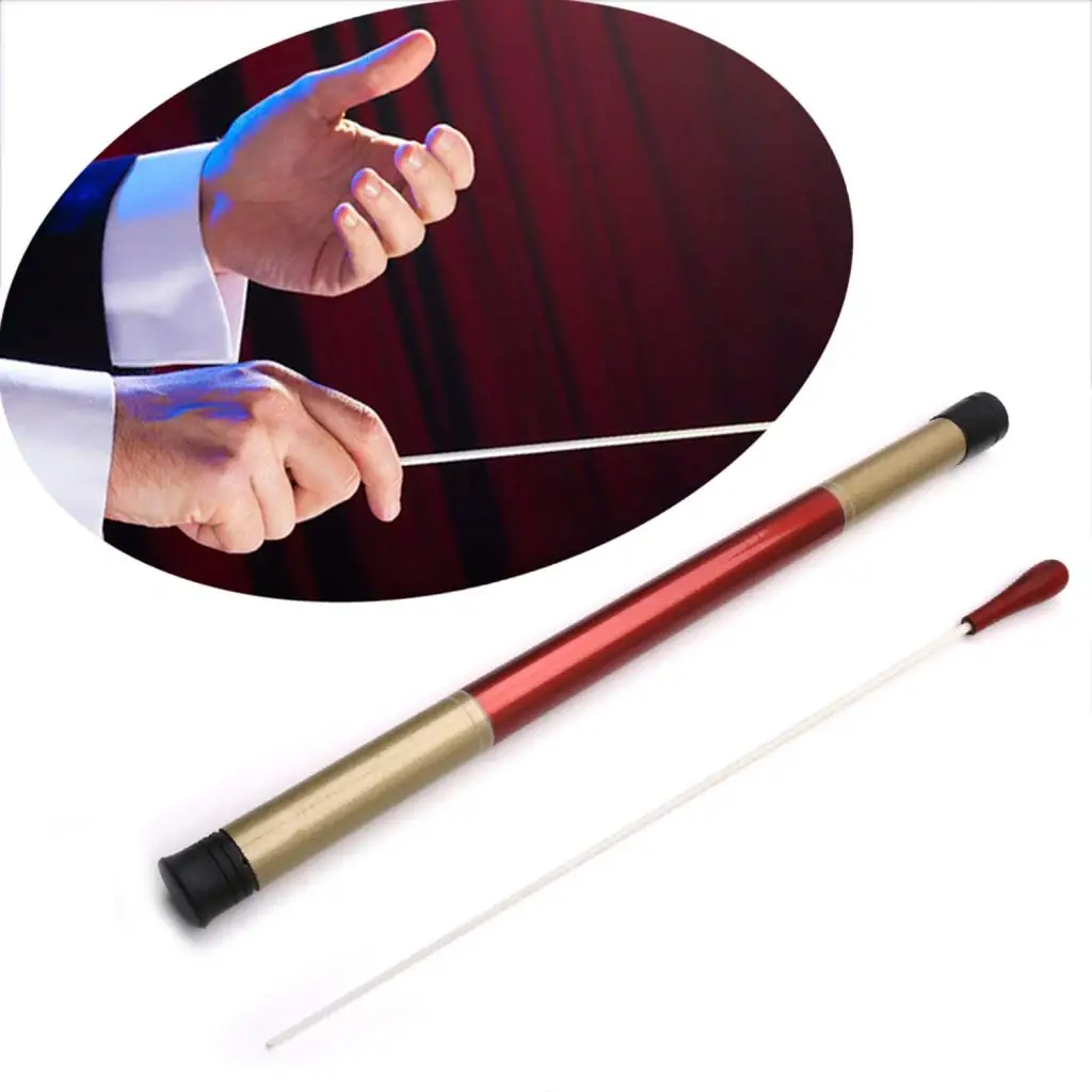 Music Orchestra Baton Red  Handl Conductor Baton [with Tube Sleeve Musical