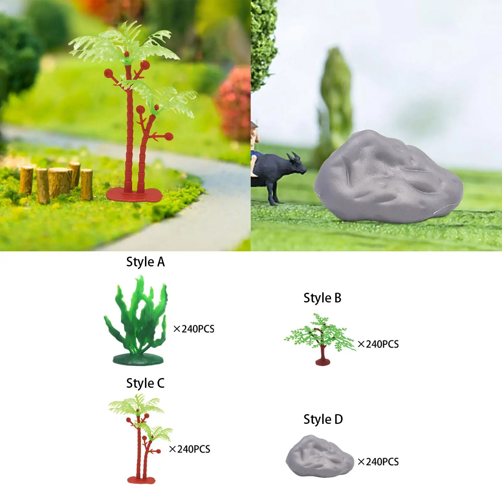 Fake Trees Miniature Landscape Trees Mixed Model Tree Diorama Tree for DIY Crafts Home Decor Building Model Living Room Layout