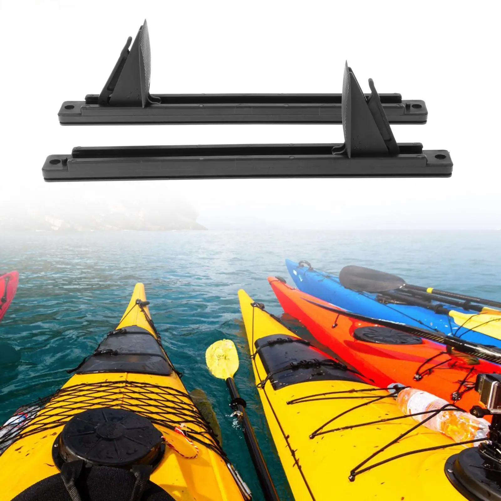 Kayak Foot Pegs Easy to Install Set of 2 Replacement Nylon with Lock 15 Inches Kayak Accessories Black Foot Rest Pedals