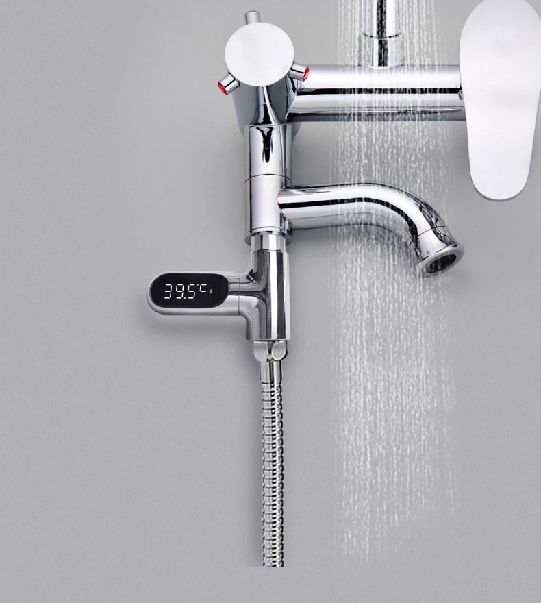 Description Picture 6 of itemLED Display Household Water Shower Thermometer 5-85℃ Flow Self-powered Water Thermometer Monitoring Baby Care Energy Smart Meter