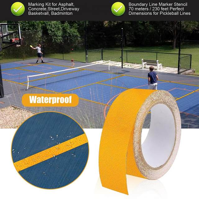 PickleballCentral Heavy Duty Vinyl Court Tape/Boundary Line Tape - 200 Feet (1 Court)