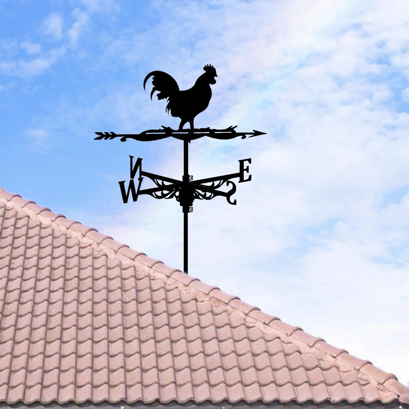 Fence Mount Shape Weathervane Scene Wind Indicator for Outdoor Home Decorative Stakes Crafts