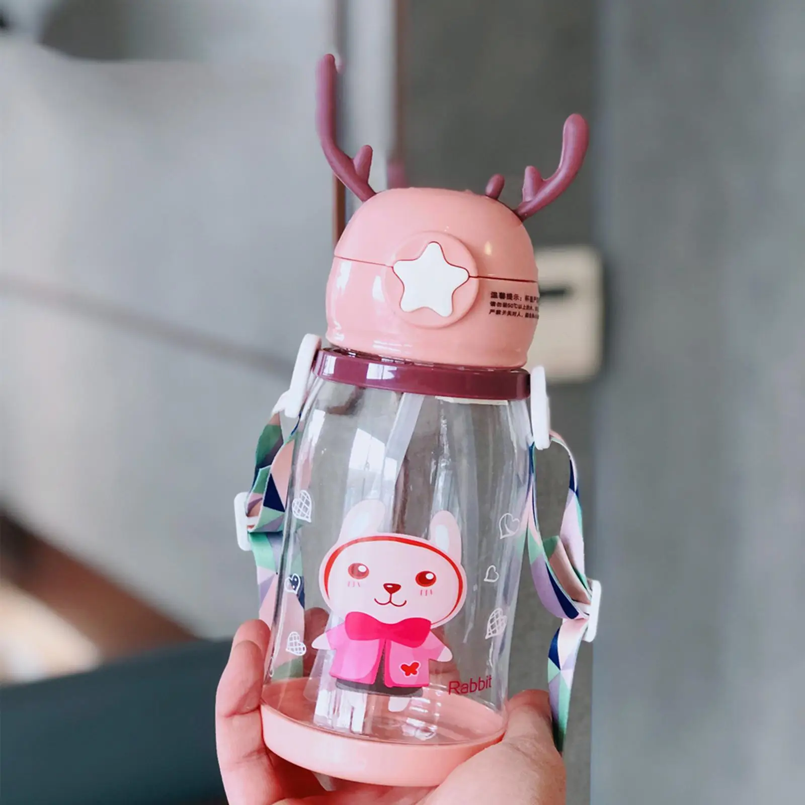  Children Water Bottles No leakageage with Straw with Straw and Sticker for Kids Girls Outdoor 600 ml  Bottle for Kids Girls