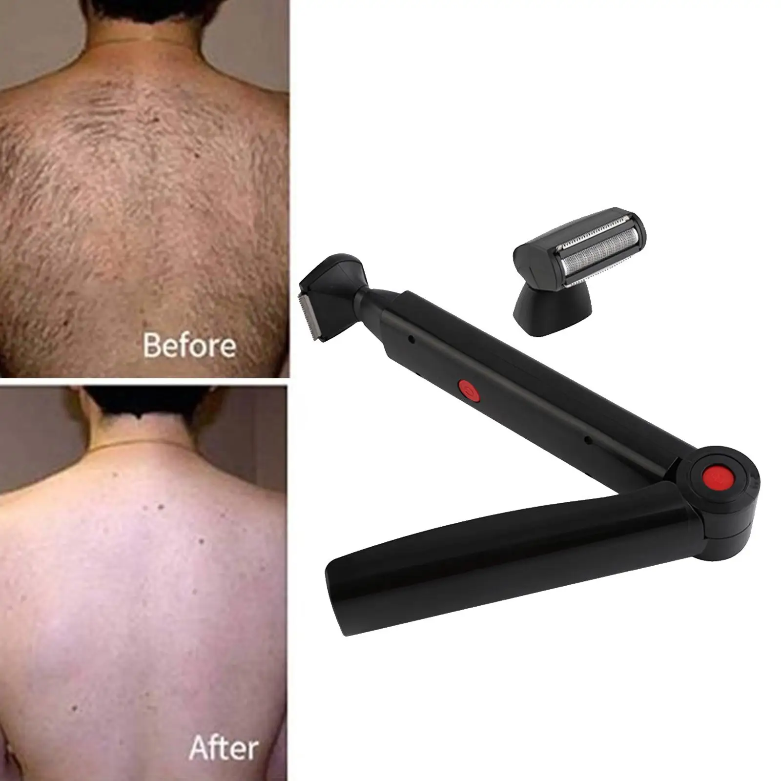 Portable USB Rechargeable Electric Back Hair Shaver Hair Removal