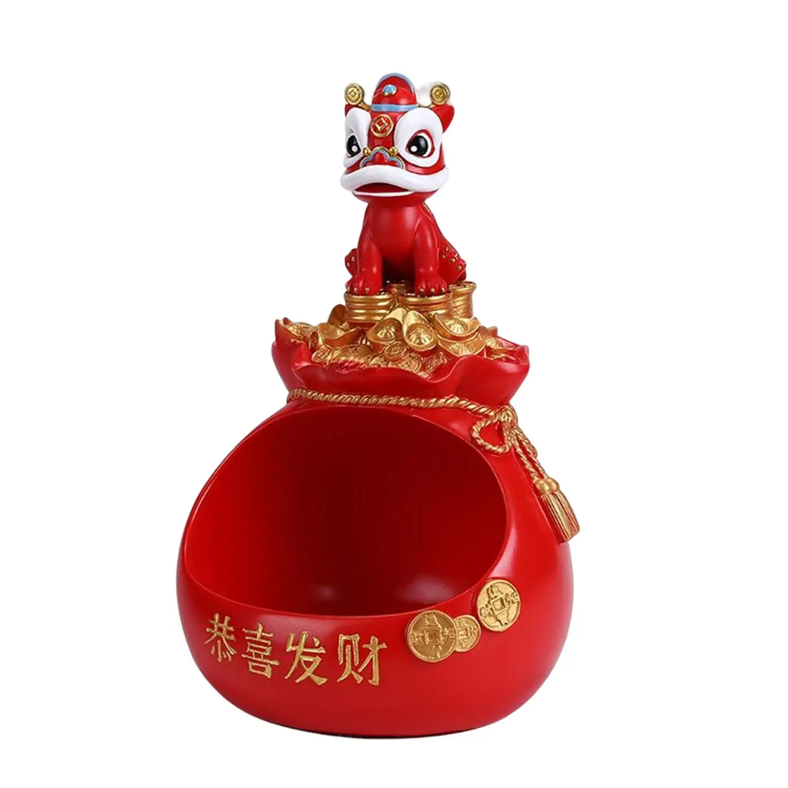 Chinese Statue Ornament Desk Sundries Container Figurine Table Art Decoration Sculpture for Office Living Room Home Decoration
