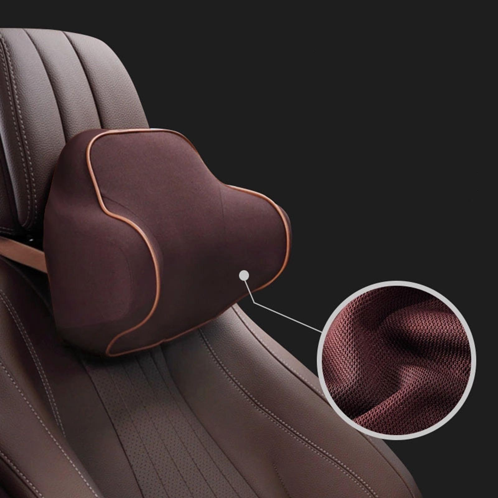 Auto Car Seat Pillow Head Support Neck Rest Memory Foam Relieve Muscle Tension High Density Space Adjustable Elastic Band