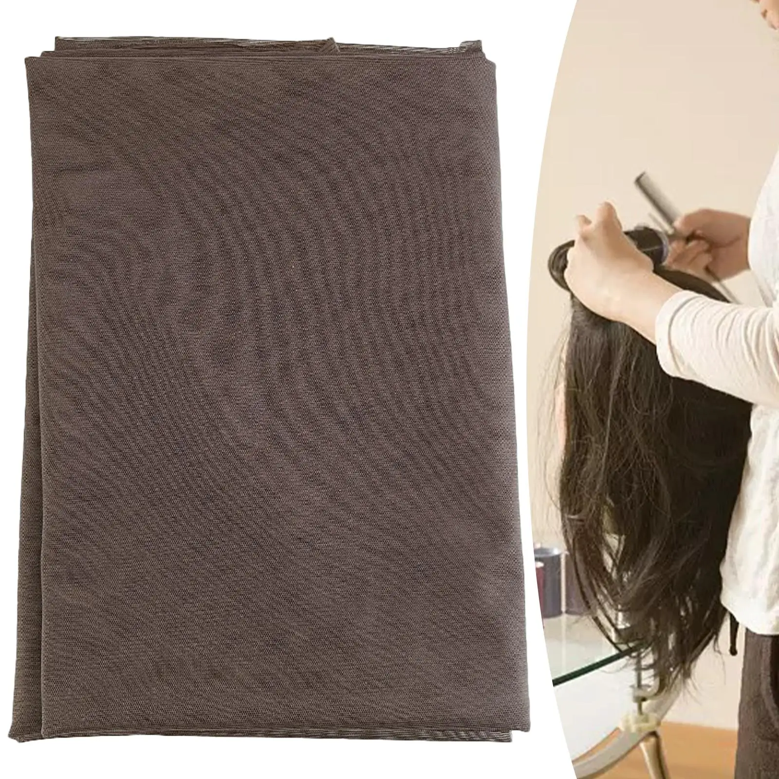 One Yard Brown Lace Net for Wigs Making & Repair High Performance Durable Soft 0.9x1.5M