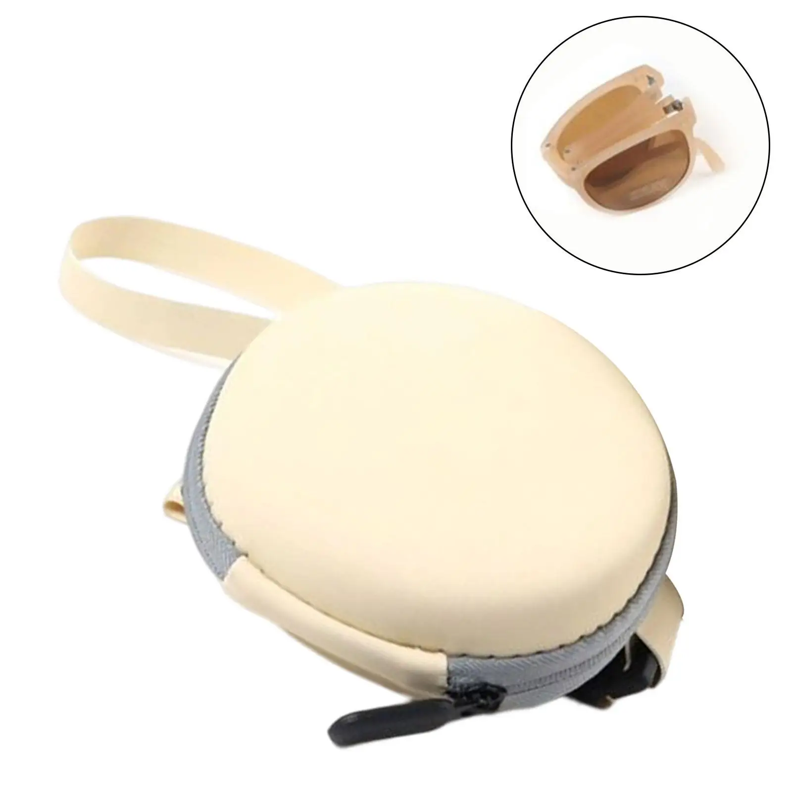 Glasses Case Small Portable with Wrist Strap Storage Box Eyeglasses Case Protective Case for Foldable Sunglasses Eyewear Travel