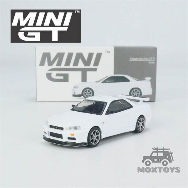 MINI GT 1:64 Nissan Skyline GT-R (R34) V-Spec N1 White RHD Diecast Model Car