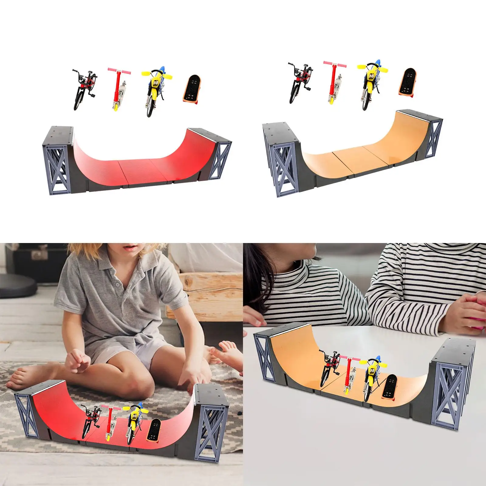 5x Fingerboard Ramp Finger Set Fingerboard Skate Ramps for Girls Kids Adults