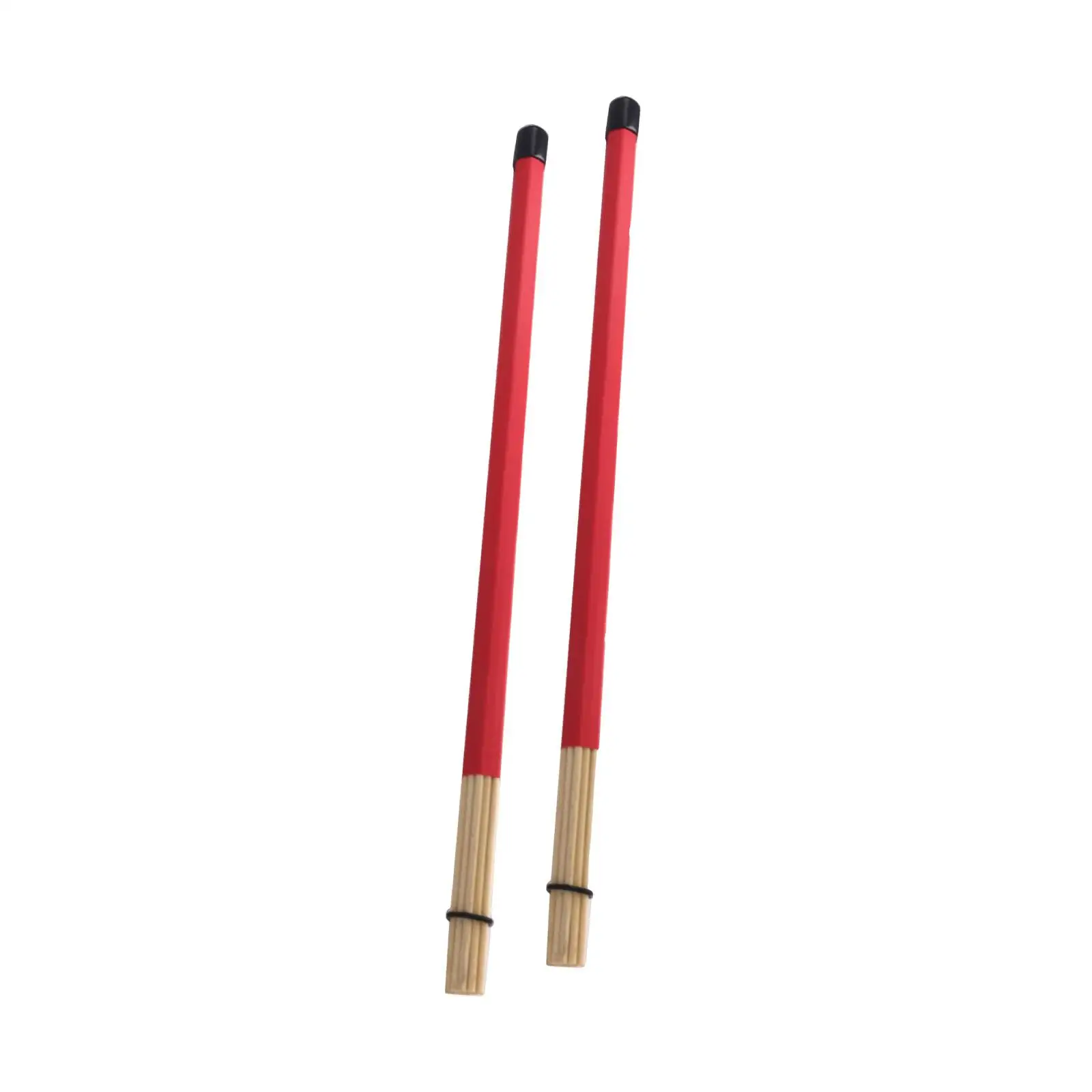 2Pcs Rods Drumsticks Jazz Drumsticks with Rubber Handle Hand Drum Drumsticks